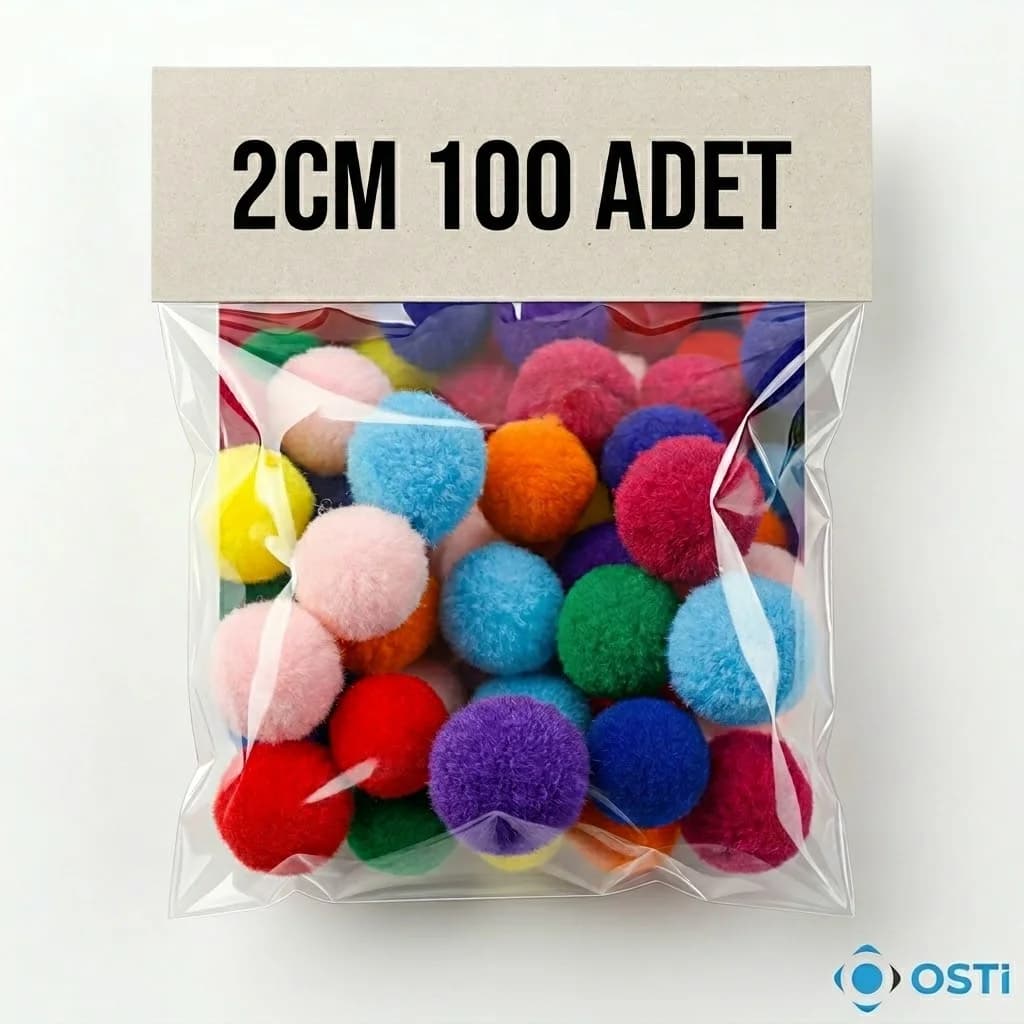 KARIŞIK RENKLİ PONPON 2CM 100 ADET