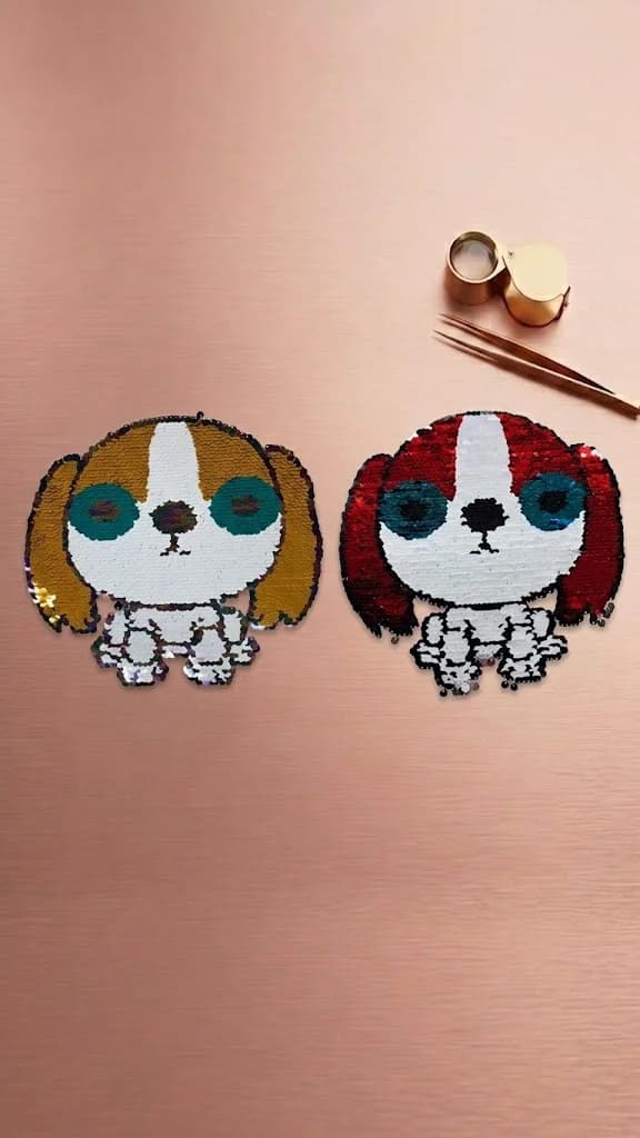 PULLU ÇİFT TARAFLI KÖPEK APLİKE 20X22 (10'LU)